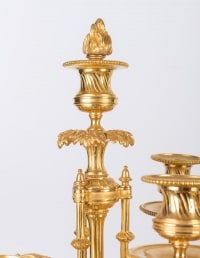 Garniture de cheminée en bronze doré Napoléon III 19e siècle