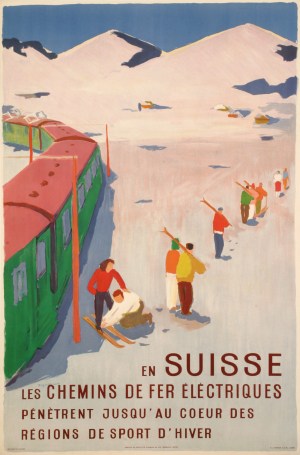 Hans Jegerlehner - En Suisse, les chemins de fer électriques pénètrent jusqu’au cœur des régions de sport d’hiver - 1950