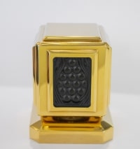 Maison Lalique : 6 Poignées Métal Doré &amp; Cristal Noir