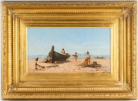 Frank William Warwick Topham (1838-1924) - Les Pêcheurs de Capri paire d’huiles sur panneaux vers 1863