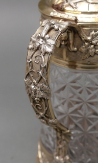 ODIOT - Pichet en cristal taillé monture en vermeil XIXe