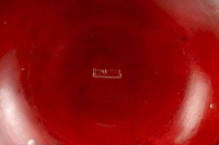 Vase &quot;Courges&quot; verre rouge patiné blanc de René Lalique