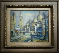 BESSE Raymond Peinture Française 20è siècle Paris Montmartre La Place du Tertre Huile sur toile signée