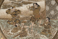 Plat japonais Satsuma, Scènes de guerriers époque Meiji