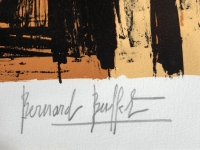 BUFFET Bernard Nature morte au vase de coquelicots et anémones Lithographie couleurs justifiée