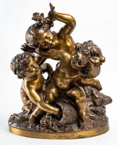 Bronze du XIXème siècle représentant des amours, époque Napoléon III||||||||