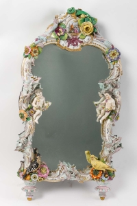 Miroir en porcelaine Meissen fin XIXème siècle