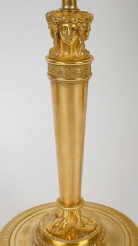 Paire de flambeaux à bustes de femmes montés en lampes attribuée à Claude Galle vers 1810