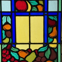 Vitrail vitraux fruits et raisins Art déco
