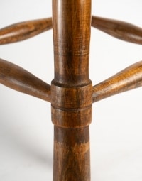 Tabouret de Guillerm et Chambon, Design de 1960, bois de chêne