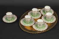 Ensemble de tasses en porcelaine et argent, Angleterre, AYNSLEY, XIXème siècle