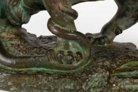 Sculpture en plâtre Lion et Serpent signée CAPOVANI