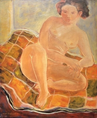 PAPART Max Le Modèle en 1951 Huile sur toile signée