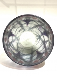 Vase &quot;Grappes&quot; pâte de verre grise, rose et violette de Gabriel ARGY-ROUSSEAU