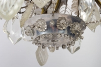 Lustre Bagues 1900 en cristal et cristal de roche à 5 lumières