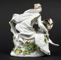 Groupe en porcelaine représentant Léda et le cygne, manufacture de Meissen, XVIIIe siècle, circa 1750.