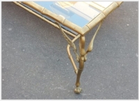1950/70′ Table Basse en Bronze Aux Cygnes et Ses 6 Bouts de canapés