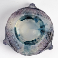 Coupe &quot;Lotus&quot; pâte de verre bleu, violet et turquoise de Gabriel ARGY-ROUSSEAU