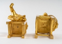 Paire de Petites statues en bronze doré fin XIXème siècle