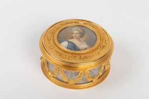 Coffret cristal et bronze, peinture sur ivoire, 19e siècle Napoléon III||||||||