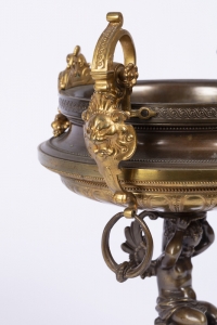 A French 19th Century Napoléon III Ormulu and Patinated Bronze Centerpiece.