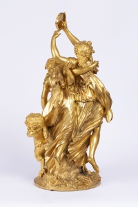 A sensational 19th century bronze statue « Bacchanale » by Clodion (1738-1814).