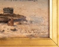 Frank William Warwick Topham (1838-1924) - Capri Pêcheurs au repos huile sur panneau vers 1863