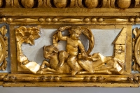 Exceptionnelle console à quatre pieds en bois sculpté et Doré, époque Louis XVI, Italie, Gênes