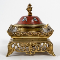 Nécéssaire de bureau en bronze et cloisonné, Napoléon III