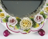Miroir En Porcelaine De Meissen à Décor De Putti Et Fleurs, XIXe