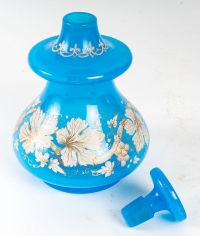 Service à eau en opaline bleu fin XIXème siècle