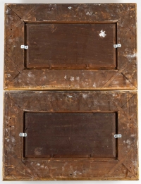 Paire d&#039;huiles sur panneaux par Bachelier J. XIXème siècle
