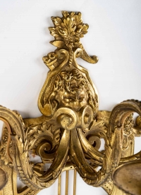 Paire d’appliques Lyre en bronze doré du XIXème siècle, Napoléon III