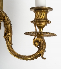 Paire d’appliques Lyre en bronze doré du XIXème siècle, Napoléon III