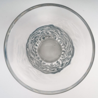 Vase &quot;Bornéo&quot; verre blanc patiné bleu de René LALIQUE