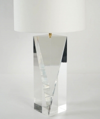 1970s Prism Shaped Plexiglas Lamp