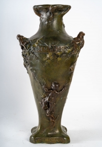 Vase en bronze à double patine, 1900