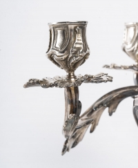 Paire de chandelier Christofle en bronze doré
