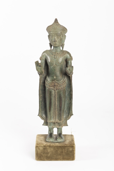 Bouddha bronze Vitarka Mudra Lopburi 15e siècle||||||