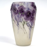Vase &quot;Violettes de Parme&quot; pâte de verre de Gabriel ARGY-ROUSSEAU