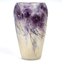 Vase &quot;Violettes de Parme&quot; pâte de verre de Gabriel ARGY-ROUSSEAU