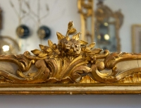Grand Miroir en Bois sculpté et doré, style Louis XV