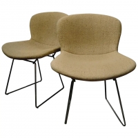 4 Chaises Tissu Beige/ Chairs with Tissue, Harry Bertoïa, Knoll, 1950-1959