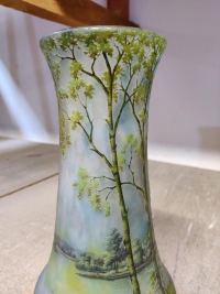 Daum Nancy : Vase Paysage Lacustre « Printemps »