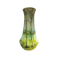 Daum Nancy: “Spring” Lake Landscape Vase