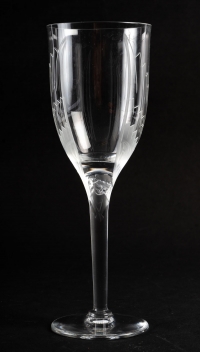 Suite de 10 flûtes à champagne &quot;Ange de Reims&quot; cristal blanc de Marc LALIQUE