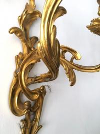 Superbe paire d&#039;appliques en bronze doré de style Louis XV, fin du XIXe siècle