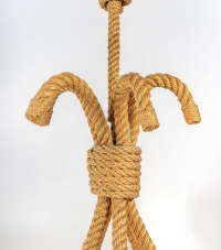 1950 Lustre en corde par Audoux Minet