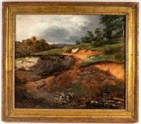 Théodore Richard (1782-1859) - Automne dans la campagne Toulousaine huile sur toile vers 1833
