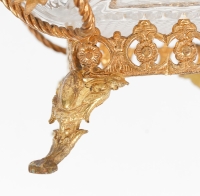 Une coupe en cristal et bronze doré fin XIXème siècle